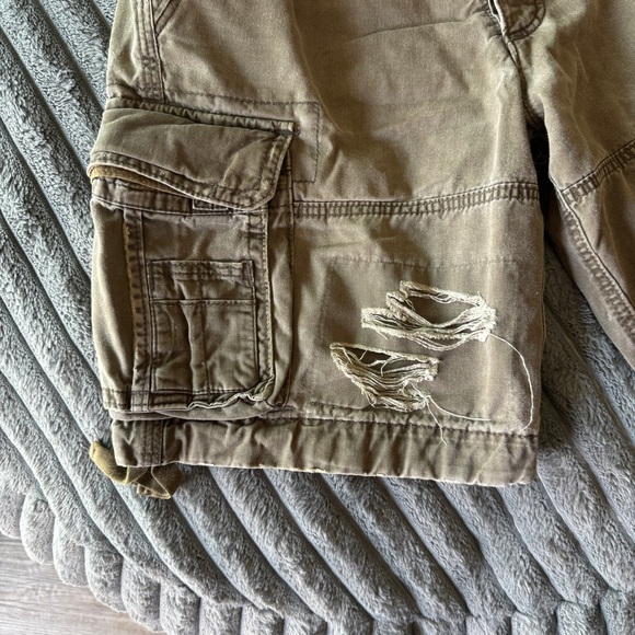 Vtg Abercrombie & Fitch Cargo Shorts Mens 33 Paratrooper Heavy Distressed Y2k - Picture 4 of 11